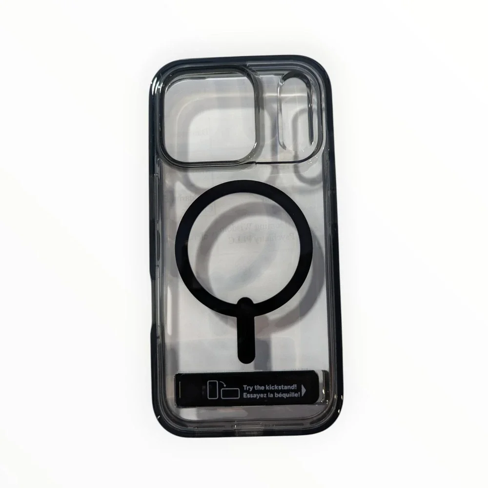 R8-Poly‎ ZAGG Santa Cruz Snap Case Kickstand iPhone 17 Pro Clear/Black Scuffing